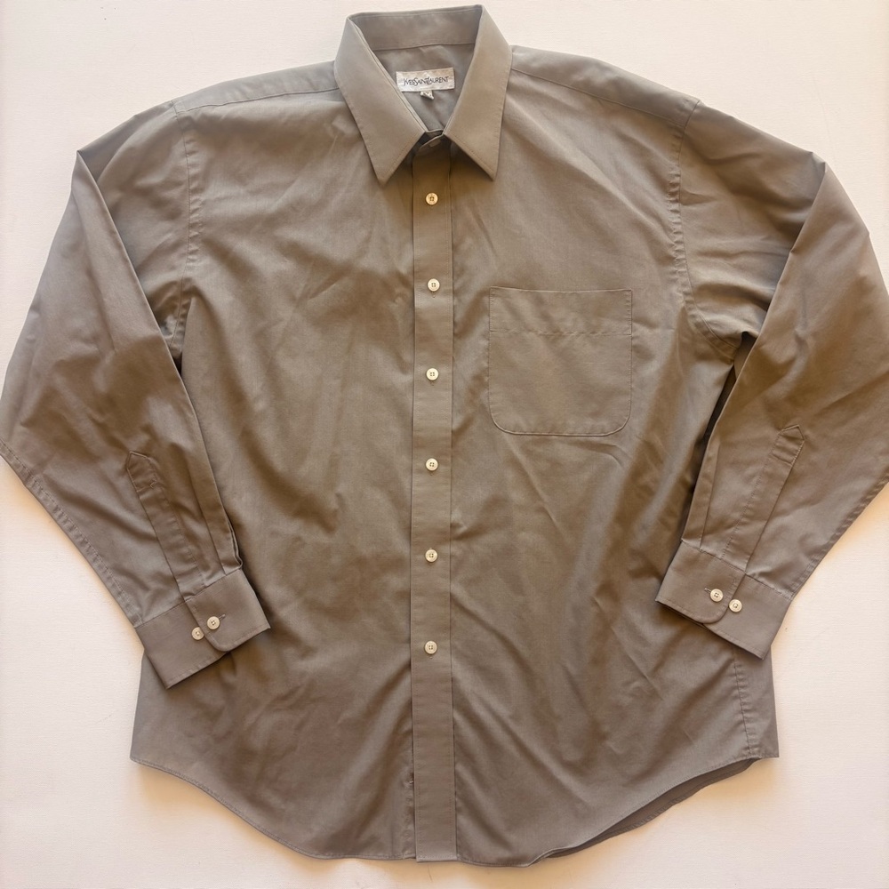 YSL Vintage Long Sleeve Button Shirt 17 34-35 Large